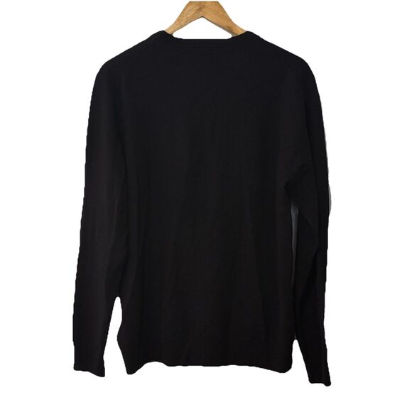NWT Christian Lacroix Men’s L Black Extrafine Merino Wool Crewneck Sweater - Picture 2 of 7